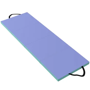 SPORTNOW Covor de Fitness Pliabil si Imbottito cu 2 Manere, Covor de Sala din Plastic si EPE, 180x60x5 cm, Verde si Violet | Aosom Romania imagine