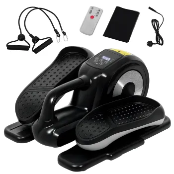 SPORTNOW Elliptic de birou bicicleta eliptica electrica cu telecomanda ecran LCD 12 viteze reglabile 45 x 38 x 25 cm negru | Aosom Romania imagine