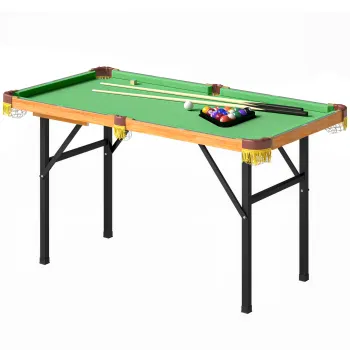 SPORTNOW Masa de biliard pliabila, masa mini de biliard, 2 tacuri, 16 bile, triunghi, perie, verde | Aosom Romania imagine