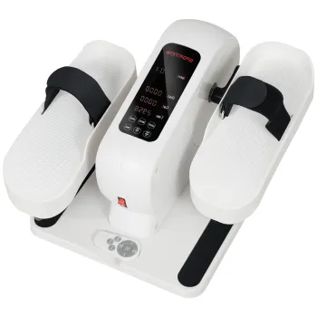 SPORTNOW Pedalier de apartament bicicleta eliptica de birou, ecran LCD, telecomanda si 12 viteze reglabile, 45 x 42 x 26 cm, alb | Aosom Romania imagine