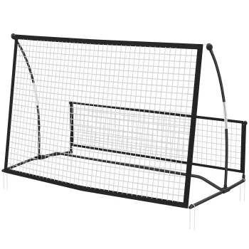 SPORTNOW Retea de Respingere Pliabila 2 in 1 cu Husa de Transport pentru Antrenament de Fotbal si Baseball 200x94x122 cm Negru | Aosom Romania imagine