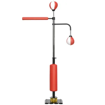 SPORTNOW Suport pentru sac de box, doua mingi de viteza, tija de box rotativa, perna de lovituri, reglabil pe inaltime, Otel, 107 x 36 x 140-205 cm | Aosom Romania imagine