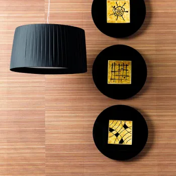 STONES Set de 3 farfurii decorative 50cm X 50cm H. 8cm | Aosom Romania imagine