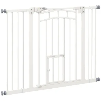 Usa de siguranta PawHut Pressure Fit , usa pentru caini, bariere pentru animale de companie cu usa mica pentru pisici, sistem de inchidere automata imagine