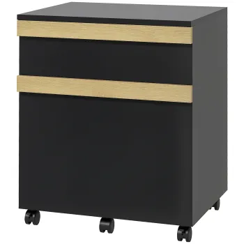 Vinsetto Caisson de birou cu roti si 2 sertare glisante trieur pentru dosare 48 x 40 x 59,5 cm negru | Aosom Romania imagine