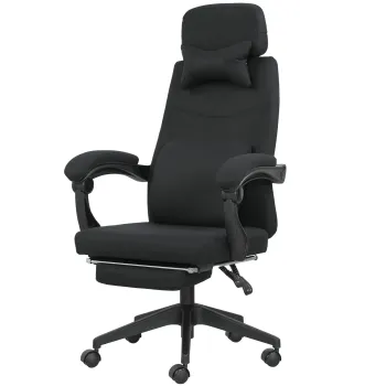 Vinsetto Fotoliu de birou mare confort spatar reglabil suport pentru picioare role 360? lin 62 x 68 x 127 cm negru | Aosom Romania imagine