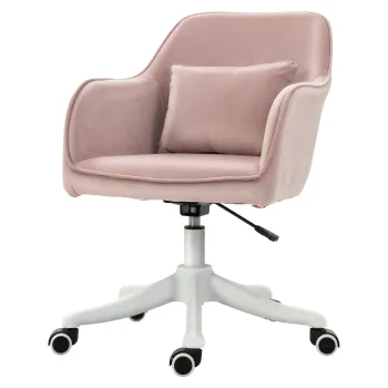 Vinsetto Scaun de Birou cu 2 Puncte de Vibratii, Perna, Alimentare USB, Brate si Inaltime Reglabila, 57x70x78-86 cm, Roz | Aosom Romania imagine