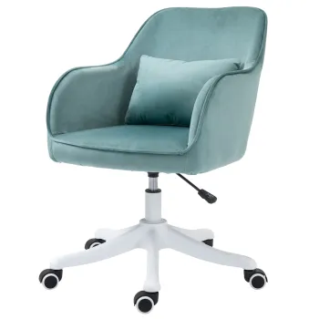 Vinsetto Scaun de birou cu perne de masaj cu roti inaltime reglabila, captuseala ergonomica de lux verde | Aosom Romania imagine