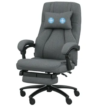 Vinsetto Scaun de birou de masaj, port USB, roti pivotante, Gri inchis | Aosom Romania imagine