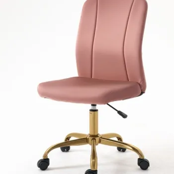 Vinsetto Scaun de birou design contemporan cu pivot 360? ergonomic spatar curb inaltime reglabila invelis din catifea 56 x 60 x 102 cm roz si aurie | Aosom Romania imagine