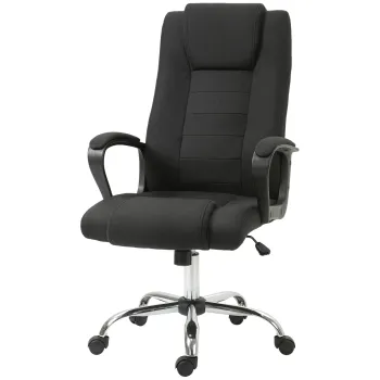 Vinsetto Scaun de Birou Ergonomic, Basculant si Captusit cu Inaltime Reglabila, 62x76x110-119 cm, Negru | Aosom Romania imagine