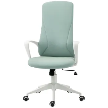 Vinsetto Scaun de birou ergonomic cu brate si role pivotante - functie inclinare si inaltime reglabila - verde | Aosom Romania imagine