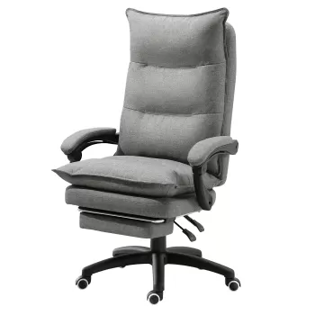 Vinsetto Scaun de birou ergonomic cu inclinare si masaj in 6 Puncte, inaltime reglabila, 70x62x120-130 cm, Gri | AOSOM RO imagine