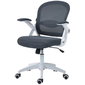 Vinsetto Scaun de Birou Ergonomic cu Spatar din Plasa si Scaun Captusit, Inaltime Reglabila, 65,5x61,5x88-97,5 cm, Gri imagine