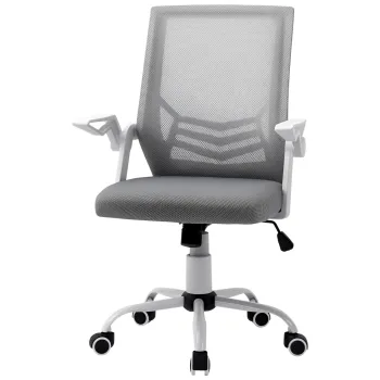 Vinsetto Scaun de Birou Ergonomic cu Suport Lombar din Tesatura, Gri | Aosom Romania imagine