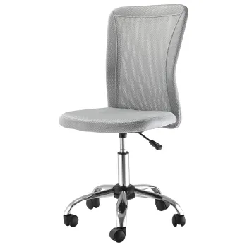 Vinsetto Scaun de Birou Ergonomic Fara Cotiere din Tesatura tip Plasa Gri | Aosom Romania imagine