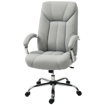 Vinsetto Scaun de birou ergonomic, spatar inalt, husa de respirabil, inaltime ajustabila, Gri | Aosom Romania imagine