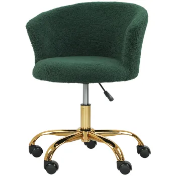 Vinsetto Scaun de birou, scaun de birou ergonomic reglabil in inaltime, scaun pivotant, picior din otel, verde | Aosom Romania imagine