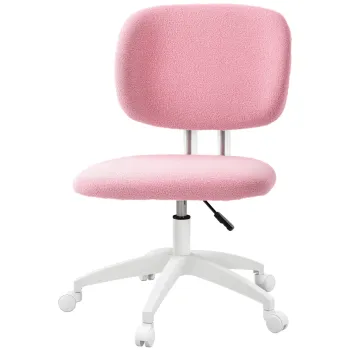 Vinsetto Scaun de birou Scaun de calculator rotativ, reglabil pe inaltime, 48 cm x 53 cm x 80-90 cm, Roz | Aosom Romania imagine