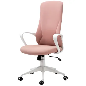 Vinsetto Scaun de birou, scaun de calculator, spatar inclinabil, rotativ, reglabil in inaltime, 62x56x110-119.5cm, roz | Aosom Romania imagine