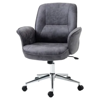 Vinsetto scaun de birou, scaun pentru birou, reglabil pe inaltime, functie de balansare, rotativ, otel, gri inchis, 67 x 69 x 102cm | Aosom Romania imagine