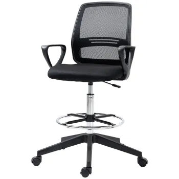 Vinsetto Scaun de birou sezut inalt reglabil taburet birou pivotant 360? plasa respirabila | Aosom Romania imagine