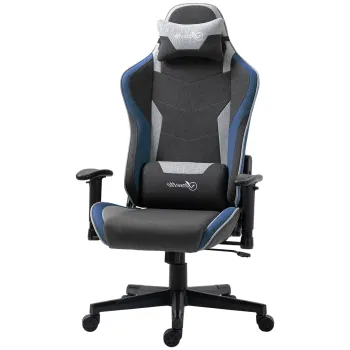 Vinsetto Scaun de Gaming Ergonomic cu Cotiere, Tetiera si Inaltime Reglabile, 66x53x128-138 cm, Albastru | Aosom Romania imagine