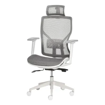 Vinsetto Scaun Ergonomic de Birou cu Tetiera, Reglabil, Gri, 67x65x120-128cm, Design Modern | Aosom Romania imagine