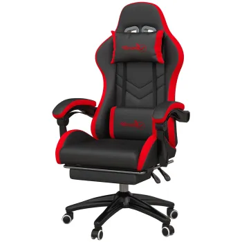 Vinsetto Scaun Gaming cu Inaltime Reglabila, Scaun Gaming Ergonomic cu Spatar Rabatabil, 65x65x121-129 cm, Negru | Aosom Romania imagine