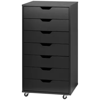 Vinsetto Sertar de birou cu roti, mobilier pentru depozitare de birou cu 7 sertare - organizator pentru documente, format A4 sau scrisori | Aosom Romania imagine