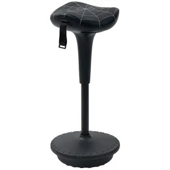 Vinsetto Taburet de birou cu functie de rotatie, taburet ergonomic, reglabil pe inaltime 65,5-83,5 cm, inclinat 120?, Negru | Aosom Romania imagine