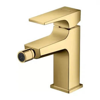 Baterie bideu Hansgrohe Metropol cu ventil auriu lucios imagine