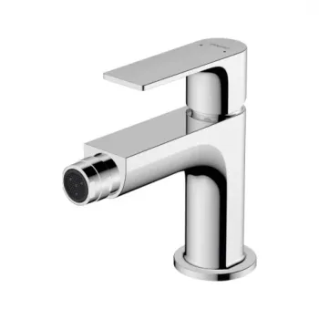 Baterie bideu Hansgrohe Rebris E crom lucios cu ventil imagine