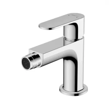 Baterie bideu Hansgrohe Rebris E crom lucios cu ventil imagine
