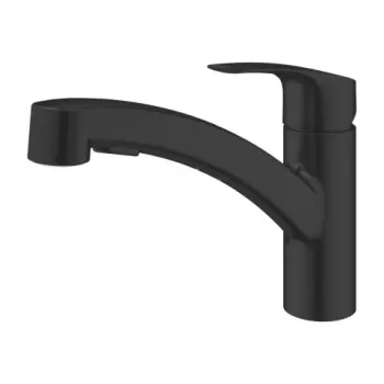 Baterie bucatarie cu dus extractibil Grohe Eurosmart negru mat imagine