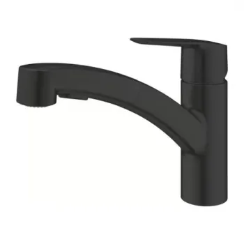 Baterie bucatarie cu dus extractibil Grohe Start negru mat 2 functii imagine