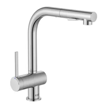 Baterie bucatarie cu dus extractibil Roca Ona Cold Start 2 functii crom lucios imagine