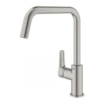 Baterie bucatarie cu pipa tip L Grohe Eurosmart crom mat Supersteel imagine