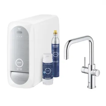Baterie bucatarie cu pipa tip U Starter Kit Grohe Blue Home crom lucios imagine