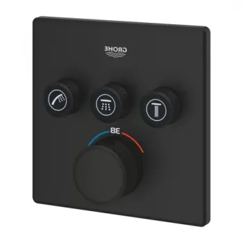 Baterie cada - dus incastrata Grohe Grohtherm SmartControl negru Phantom Black imagine