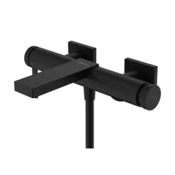 Baterie cada-dus perete negru Hansgrohe Tecturis E imagine