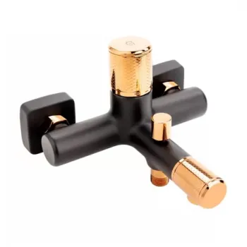 Baterie cada si dus FDesign Ardesia negru-rose gold imagine
