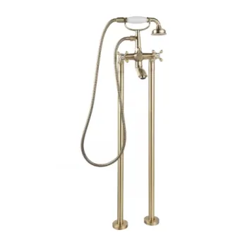 Baterie cada si dus freestanding FDesign Lacrima bronz periat cu set de dus imagine