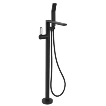 Baterie cada si dus freestanding FDesign Zaffiro negru mat monocomanda imagine