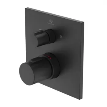 Baterie cada si dus incastrata Ideal Standard Ceratherm C100 negru mat termostatica imagine