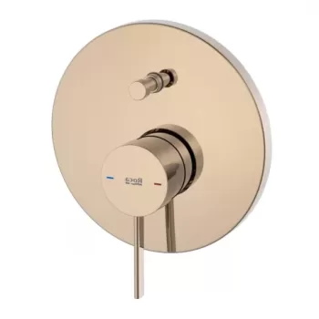 Baterie cada si dus incastrata Roca Ona cu divertor automat rose-gold lucios imagine