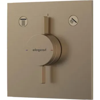 Baterie dus incastrata bronz periat Hansgrohe DuoTurn E 2 functii imagine
