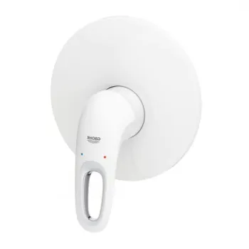 Baterie dus incastrata Grohe Eurostyle alb lucios Moon White imagine