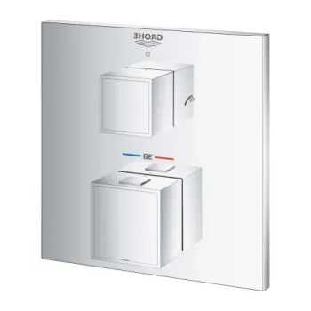 Baterie dus incastrata Grohtherm Cube termostatata cu doua iesiri crom lucios imagine
