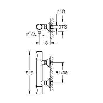Baterie dus termostatata Grohe Grohtherm 500 negru mat imagine